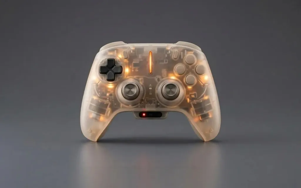 Translucent controller with a warm internal glow
